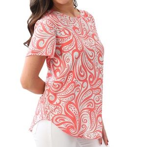 🆕 French Bliss Coral/ Mint blouse size large🆕